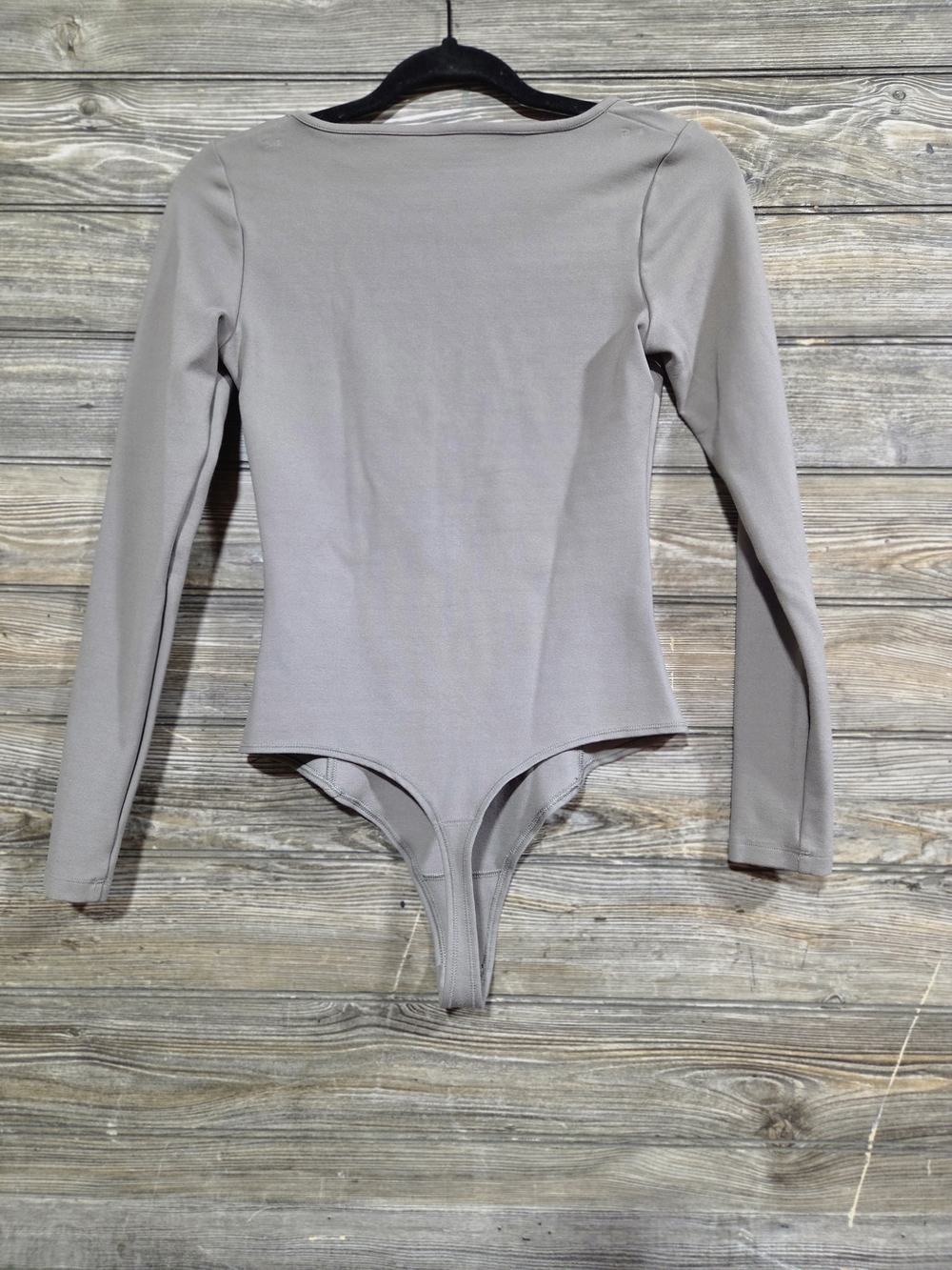 Abercrombie & Fitch Soft A&F Square Neck Bodysuit Taupe Size Small - Picture 3 of 5